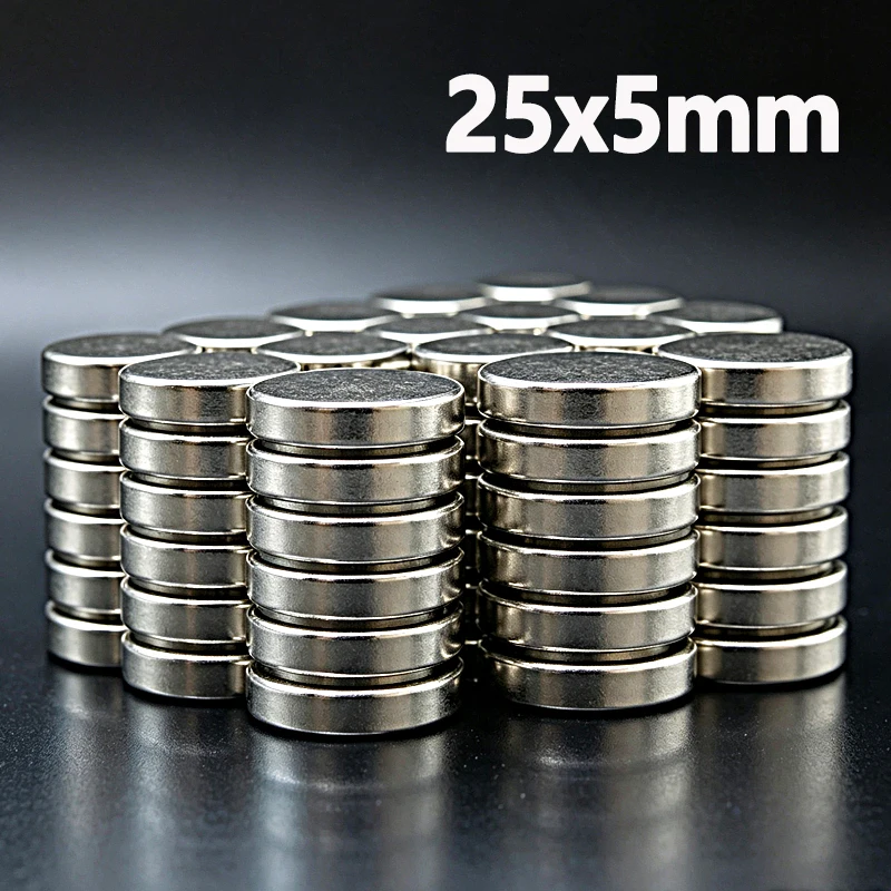 25x5mm Magnet N35 NdfeB Permanent Magnetic Imanes 25*5mm Magnet Accessory 1-50pcs Round Shape Strong Neodymium Magnet