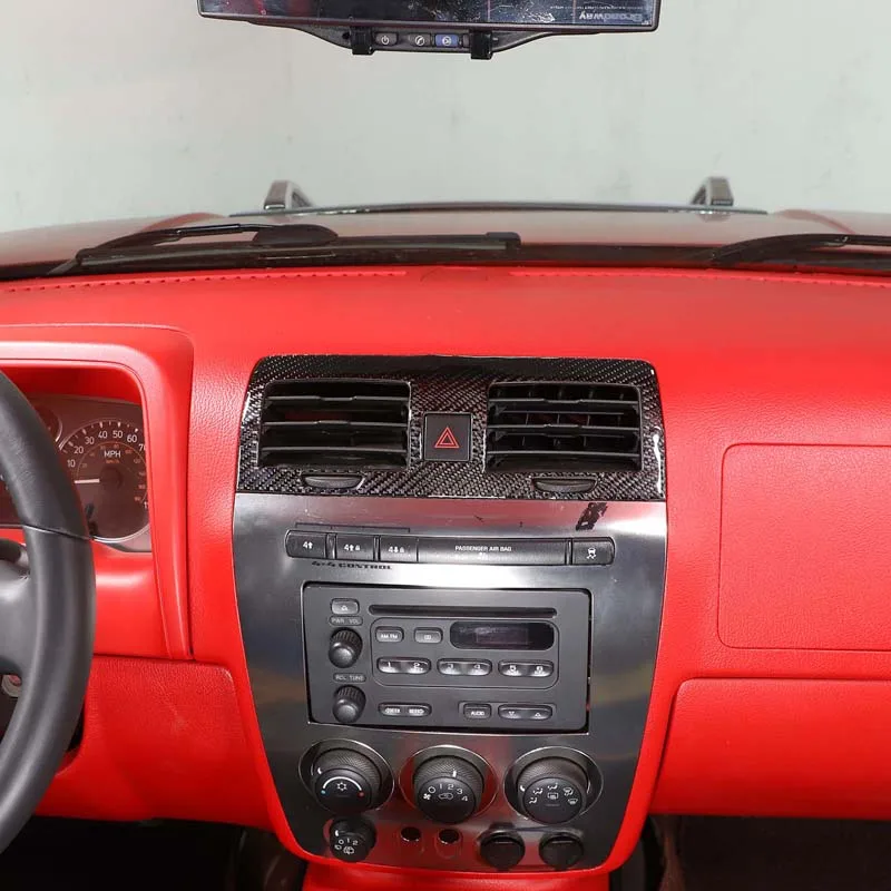 

For Hummer H3 2005-2009 Soft Carbon Fiber Car Central Control Air Vent Frame Cover Trim Sticker Interior Car Accessories
