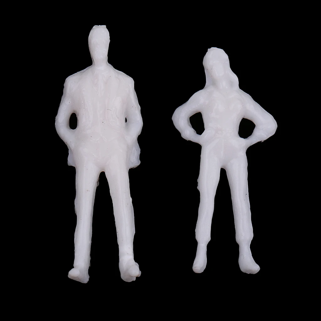 Figuras de personas de modelo arquitectónico, escala 1:75, sin pintar, 20 piezas