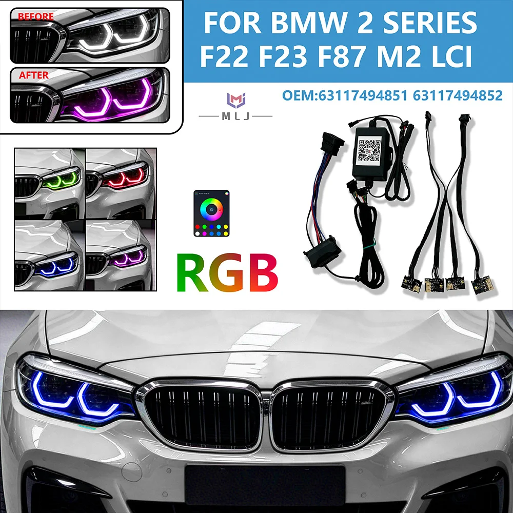 For BMW 2 Series M2 F22 F23 F87 LCI Multiple Colors RGB DRL Module Angel Eyes Plug and Play Module OEM 63117494851 63117494852