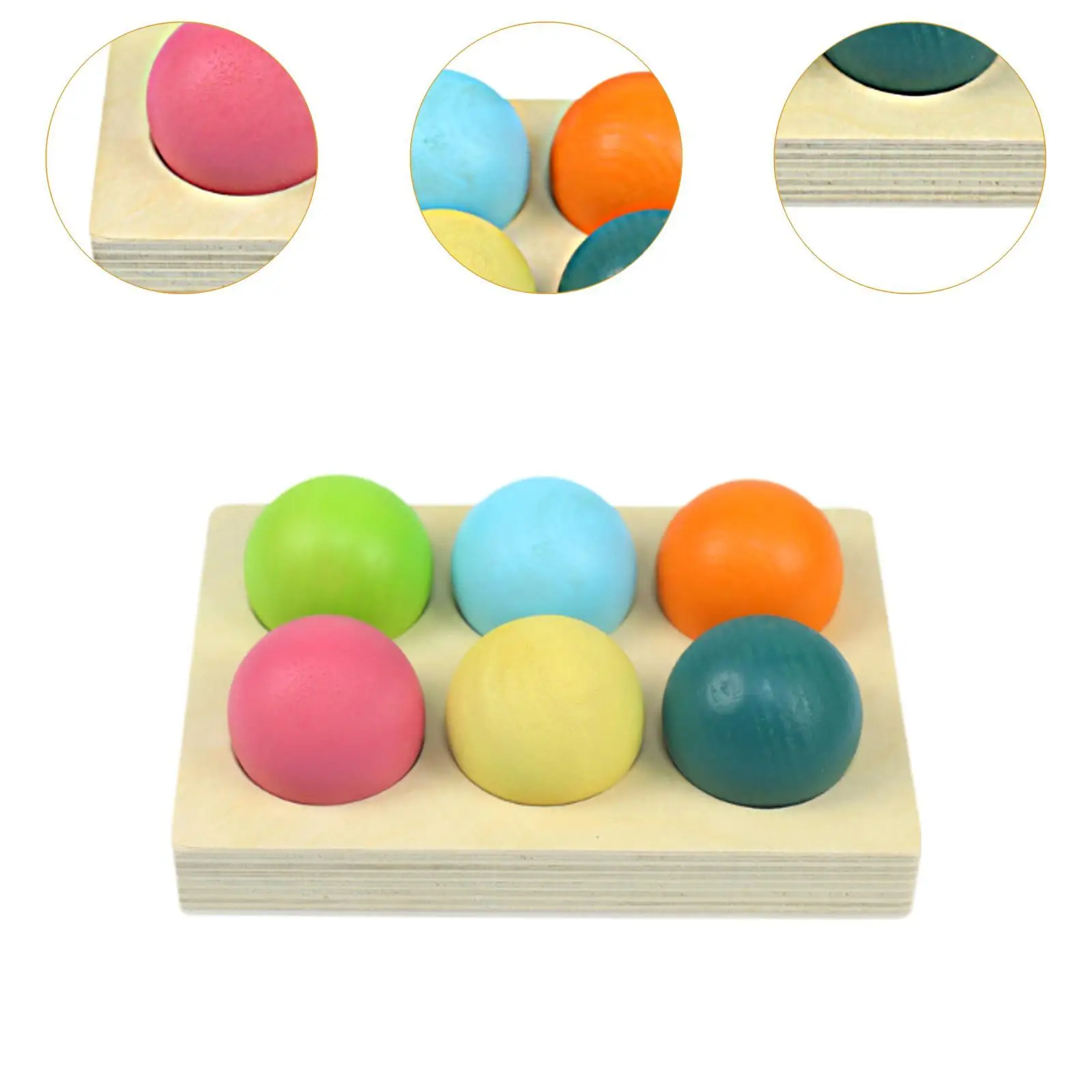 Farbsortierbälle aus Holz, Brettspiel, frühes Lernen für Kinder im Vorschulalter