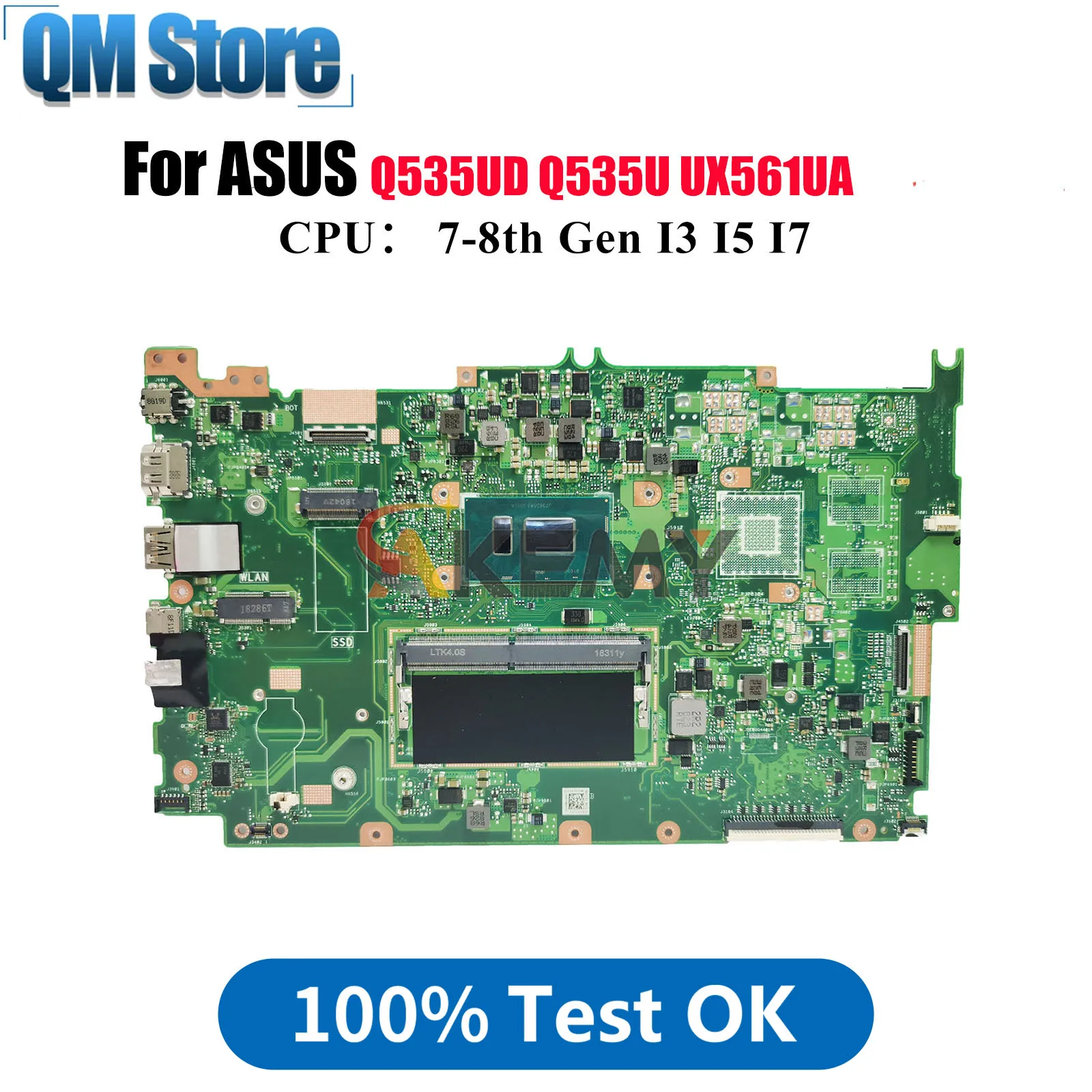

UX561UA Laptop Motherboard For ASUS ZenBook Q535UD Q535U UX561UA UX561UD UX561U Mainboard With I3 I5 I7 CPU 100% tests OK stk