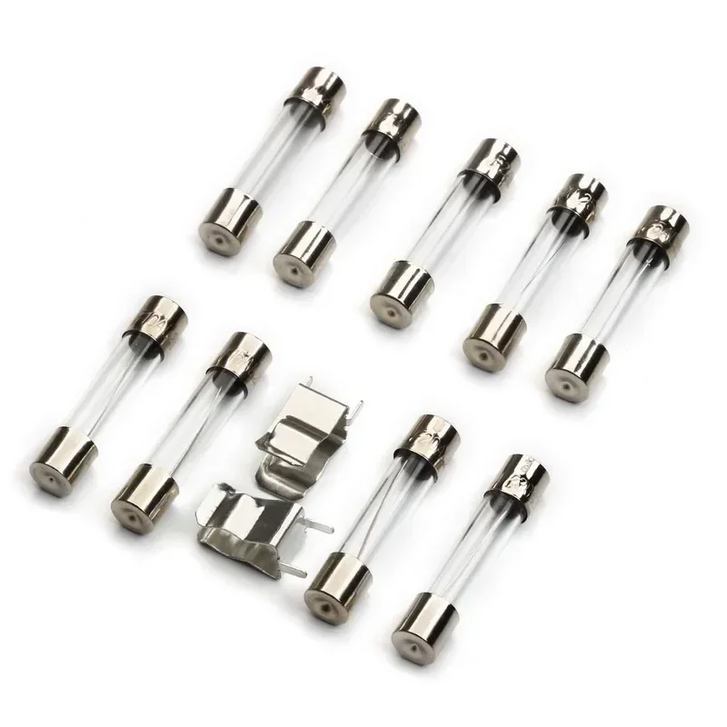 100pcs 5x20mm Glass Fuse Assortment Kit 0.25A to 20A Fast-Acting Fuses for Electronics Amplifier Power Supply Protection