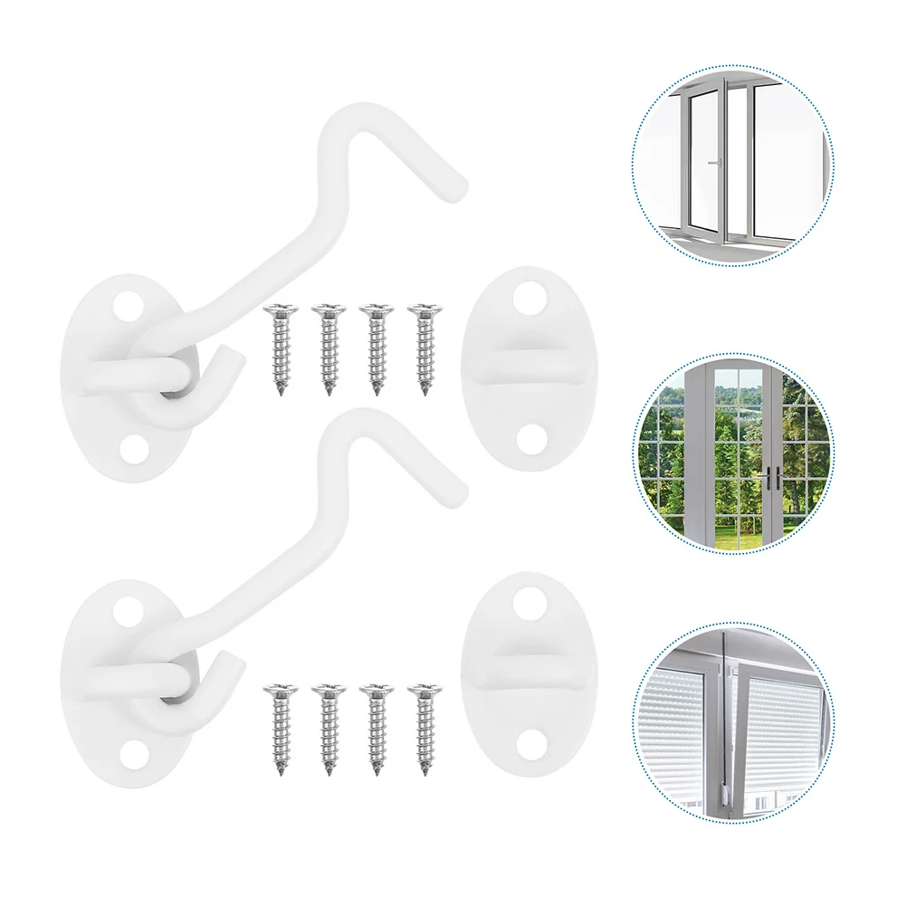 

4Pcs Stainless Steel Cabin Hooks Swivel Window Hook Eye Latch Thick Door Lock Heavy Duty Rust Proof for Doors Barn Cabinet Shed