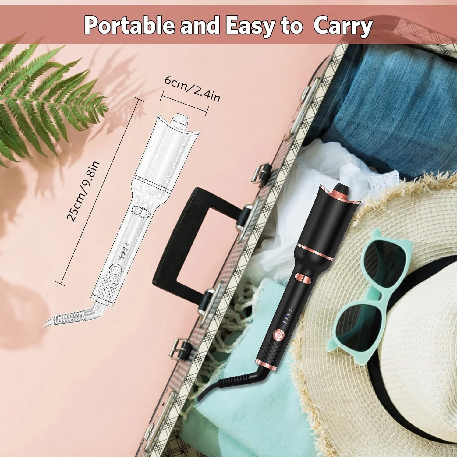 Perfect for salon-quality curls and waves, the elegant advanced black automatic hair curler features a convenient dual volta