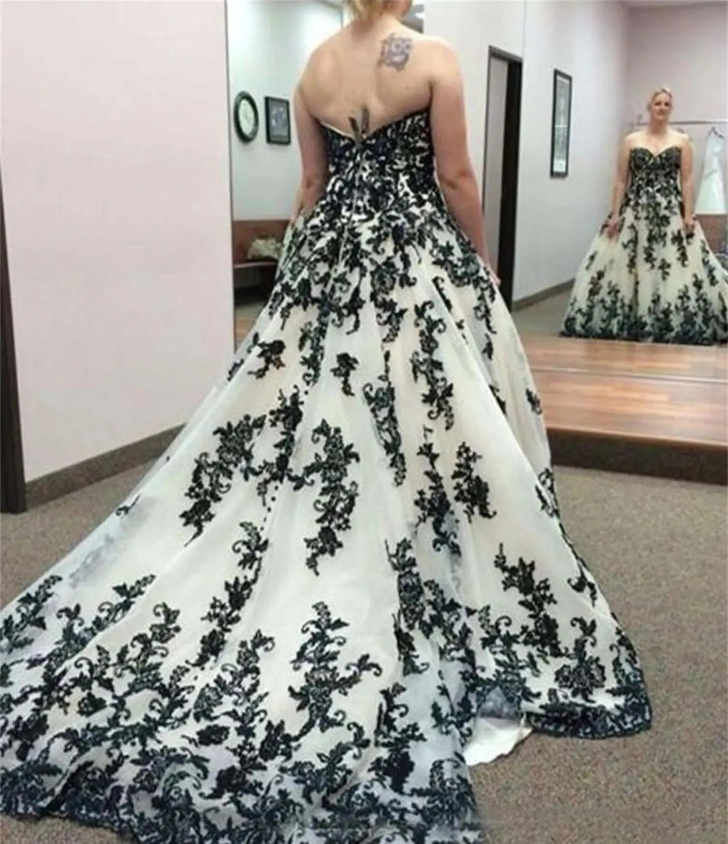 Elegant Evening Dresses for Women customized Black Decal Long Wedding Party Dress Es Tailing Strapless Formal Occasion Dresses