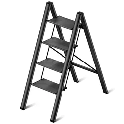 Ladnamy New Four Steps Ladder Ladder Multi-Functional Aluminum Alloy Folding Stair Household Indoor Flower