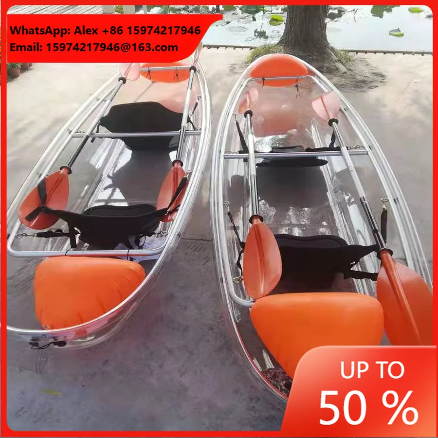 Crystal Kayak Fishing Boat Transparent Canoe With Clear Bottom For Wholesale