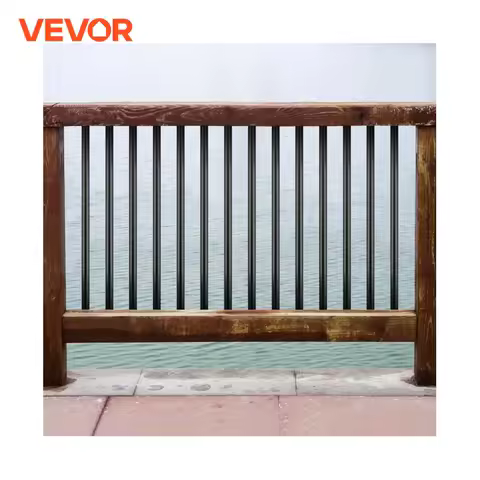 VEVOR Deck Balusters 16 Pack Metal Deck Spindles 44x0.5inch with Screws Iron Deck Railing for Wood&amp;Composite Deck Stylish Black