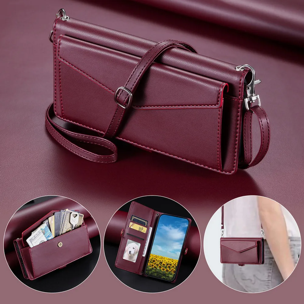 For Oneplus 12 5G Crossbody Flip Case OnePlus 11 11R 10R 10T 9R 9 R 8T 10 Pro Leather Book Cover One Plus ACE 2 2V Wallet Funda