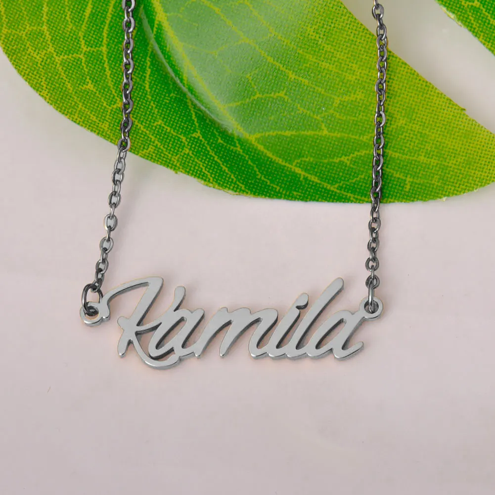 

AOLOSHOW Kamila Name Necklace for Women Gold Color Stainless Steel Dainty Pendant Jewelry Girls Birthday Gift