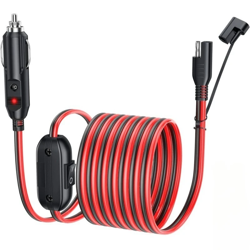 Heavy‑Duty 12AWG Car Cigarette Lighter Plug to SAE Power Cable American Extension Wire Multi‑Style for Vehicle Power Connection