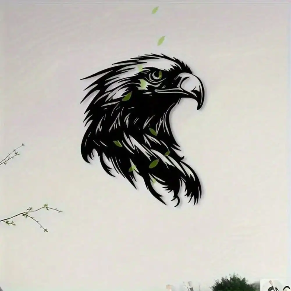 CIFbuy Vintage Eagle Metal Wall Art Iron Falcon Statue Study Room Decor Wilderness Corner Power Mural For Bird Lovers view 3
