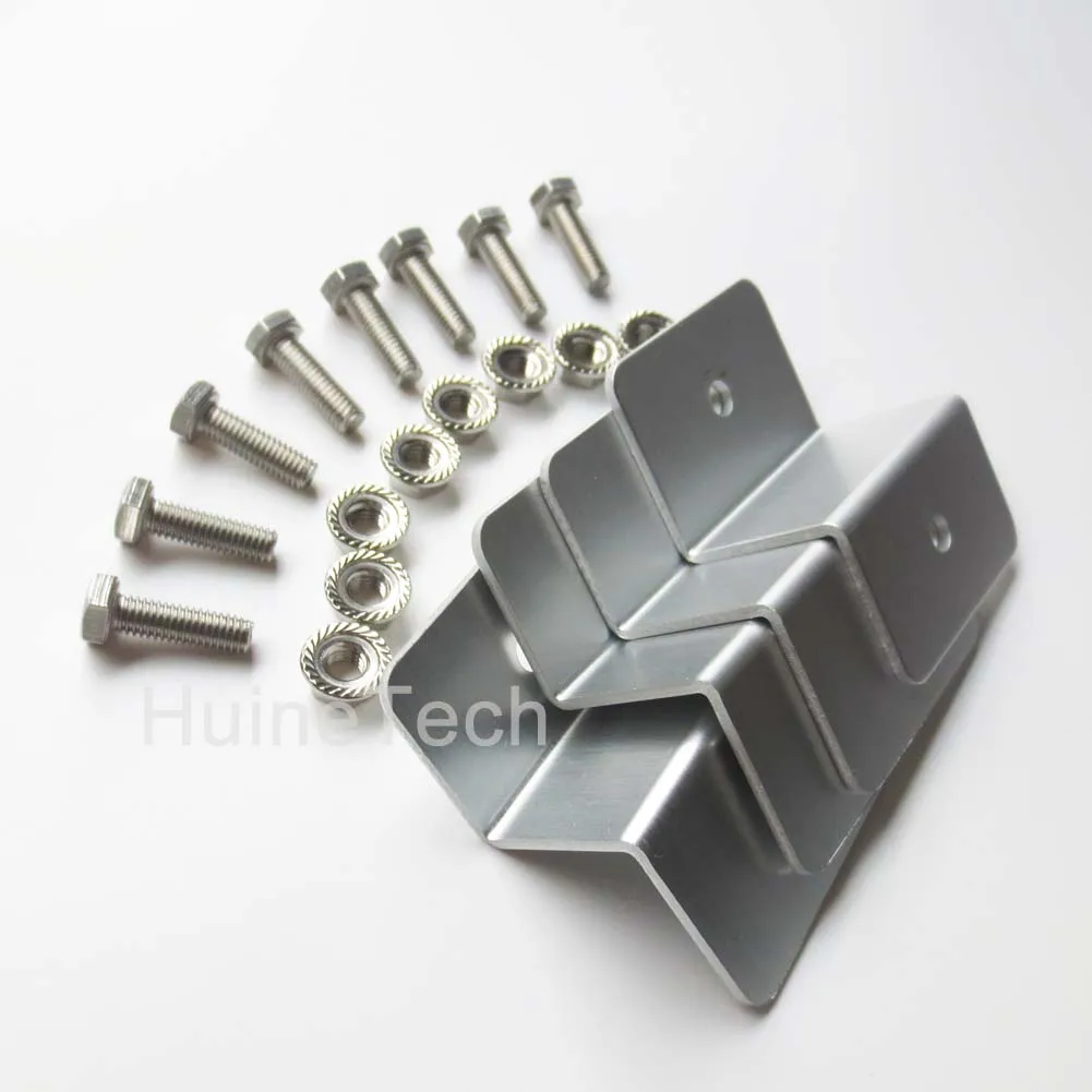 Z Shape Aluminum Solar Panel Fixing Brackets Roof Mounting 4pcs