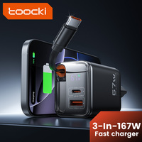 Toocki 67W GaN USB C Charger With Retractable Type C Cable 3 in 1Digital Dsiplay  Fast Charger For iPhone 16 15 Samsung  Laptop