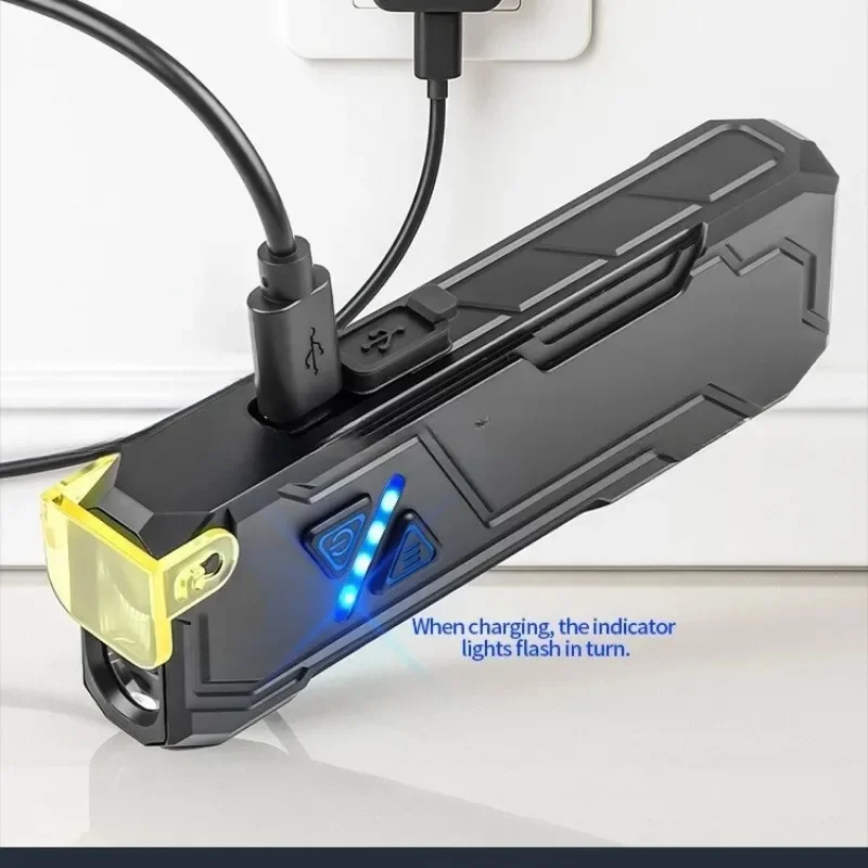 USB قابلة للشحن RGB مصباح يدوي المغناطيسي المزدوج كليب المزدوج الأبيض الأرجواني الرئيسي 7 اللون الجانب ضوء الألومنيوم IPX4 التخييم مقاوم للماء