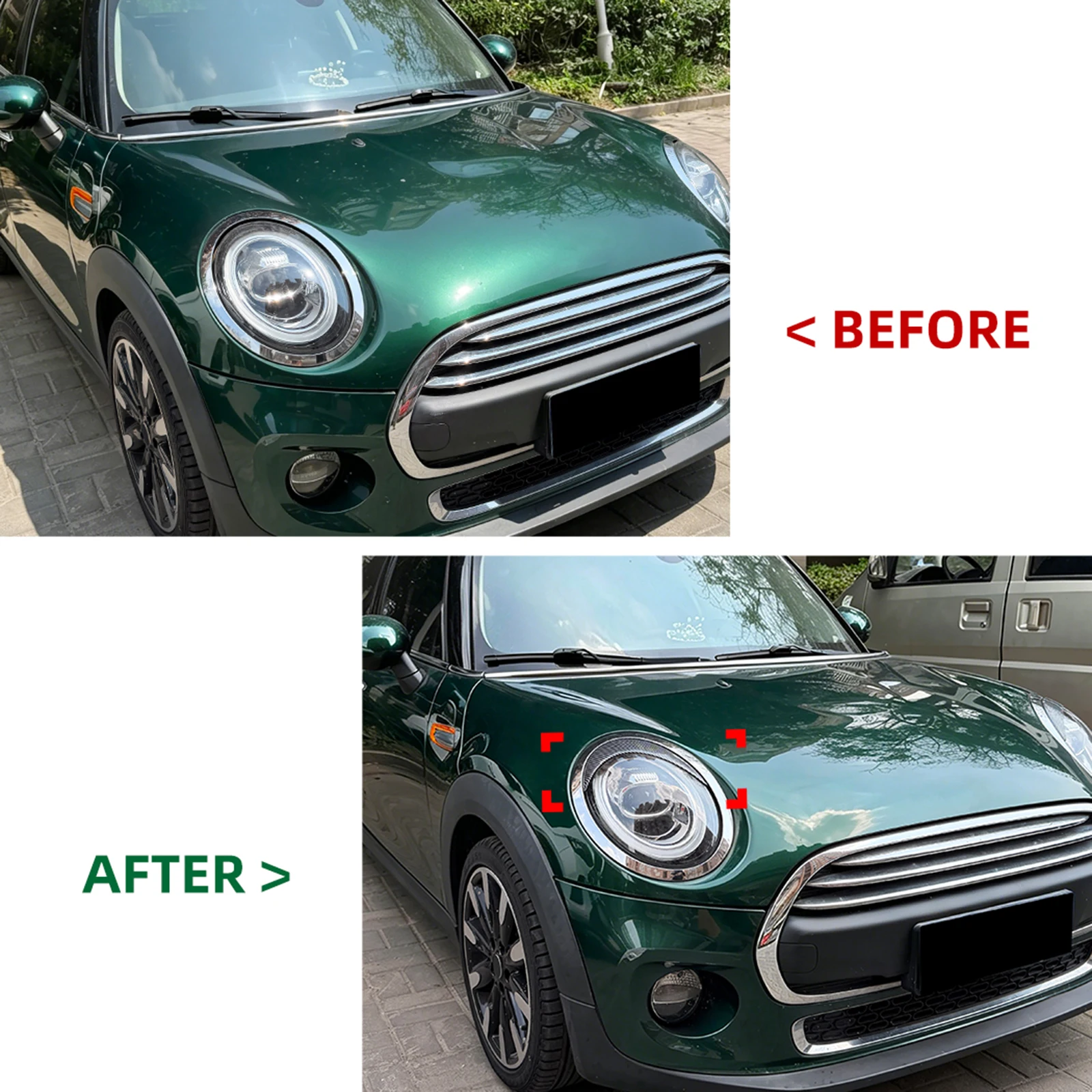 

Front Headlight Eyebrow Headlamp Eyelid Light Decorative Sticker Cover For Mini F55 F56 F57 2014-2024 Front Head Light Lamp Trim