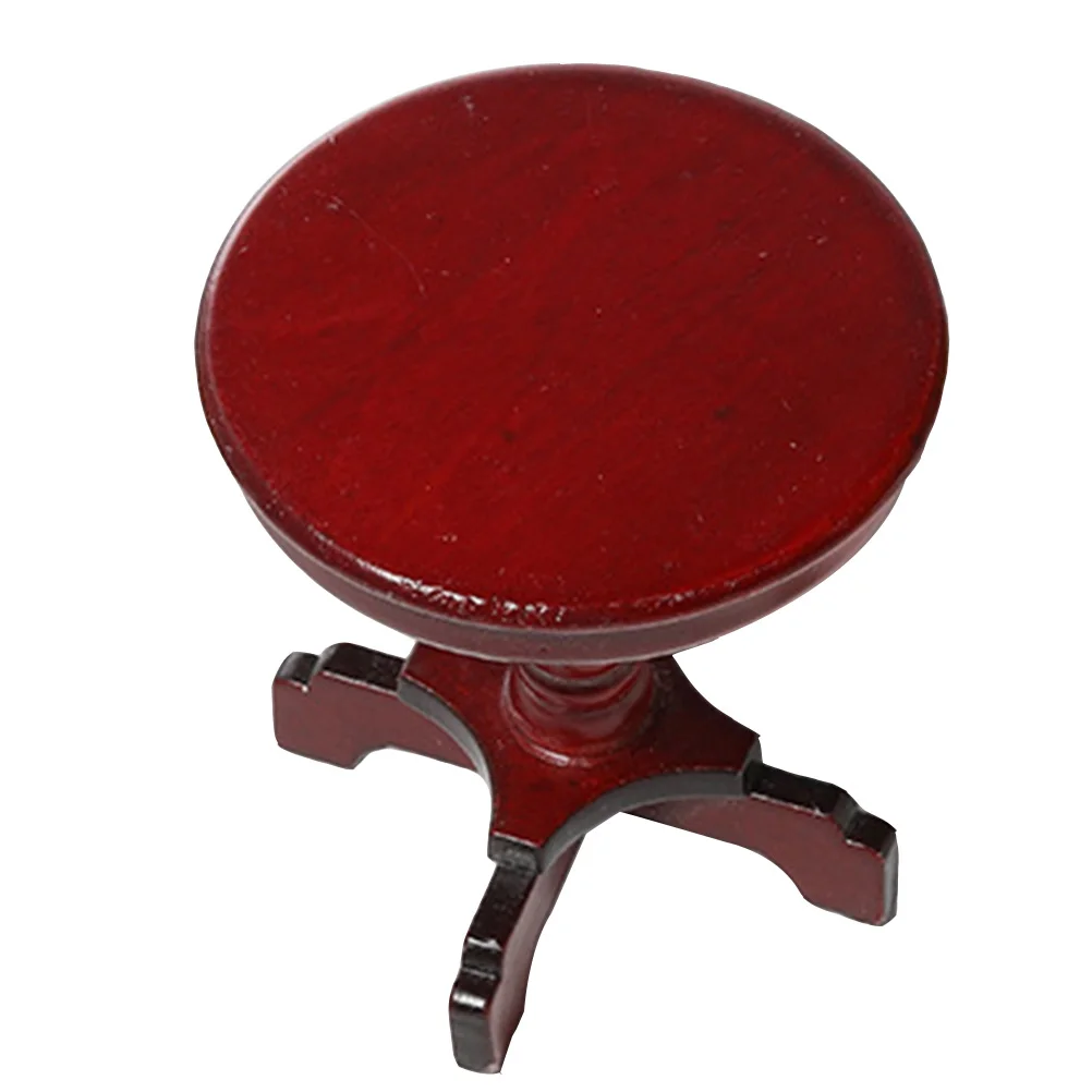 Mini mesa redonda para casa de muñecas, muebles de madera, modelo pequeño, decoración, casa de juegos, dormitorio, restaurante, Bar, juguete DIY para niños, 1 ud.