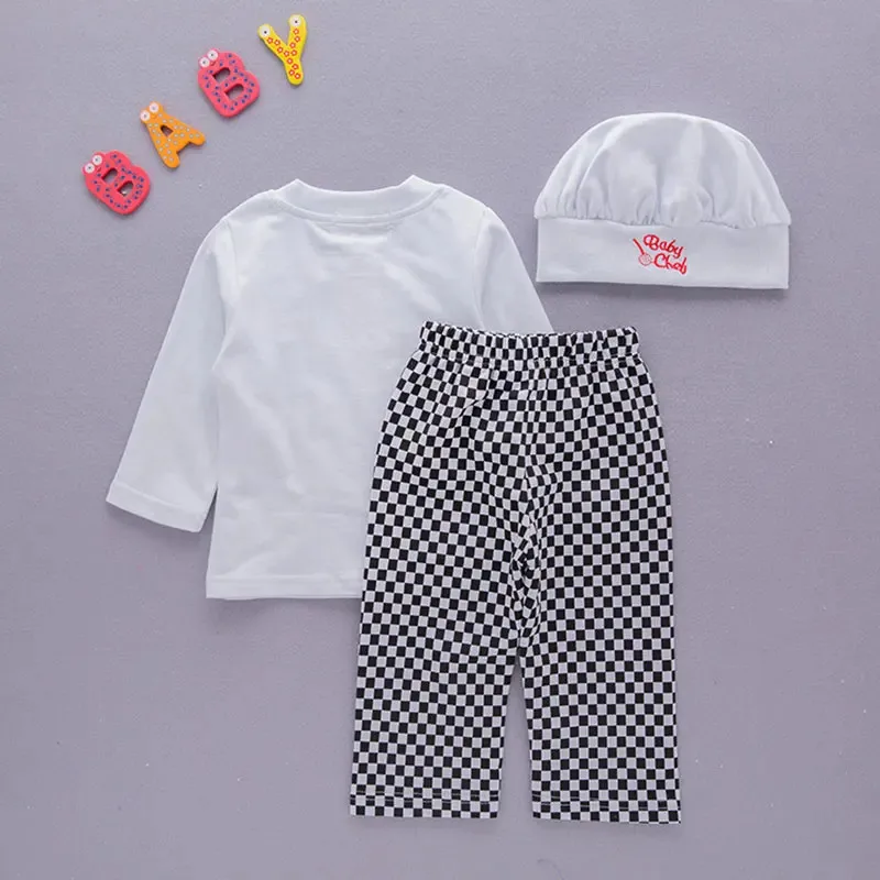 3 قطعة مجموعة كوك الشيف زي للطفل الرضيع 12 متر 18 متر 2-3T المطبخ موحدة هالوين بوريم فستان بتصميم حالم القطن عالية الجودة Umorden