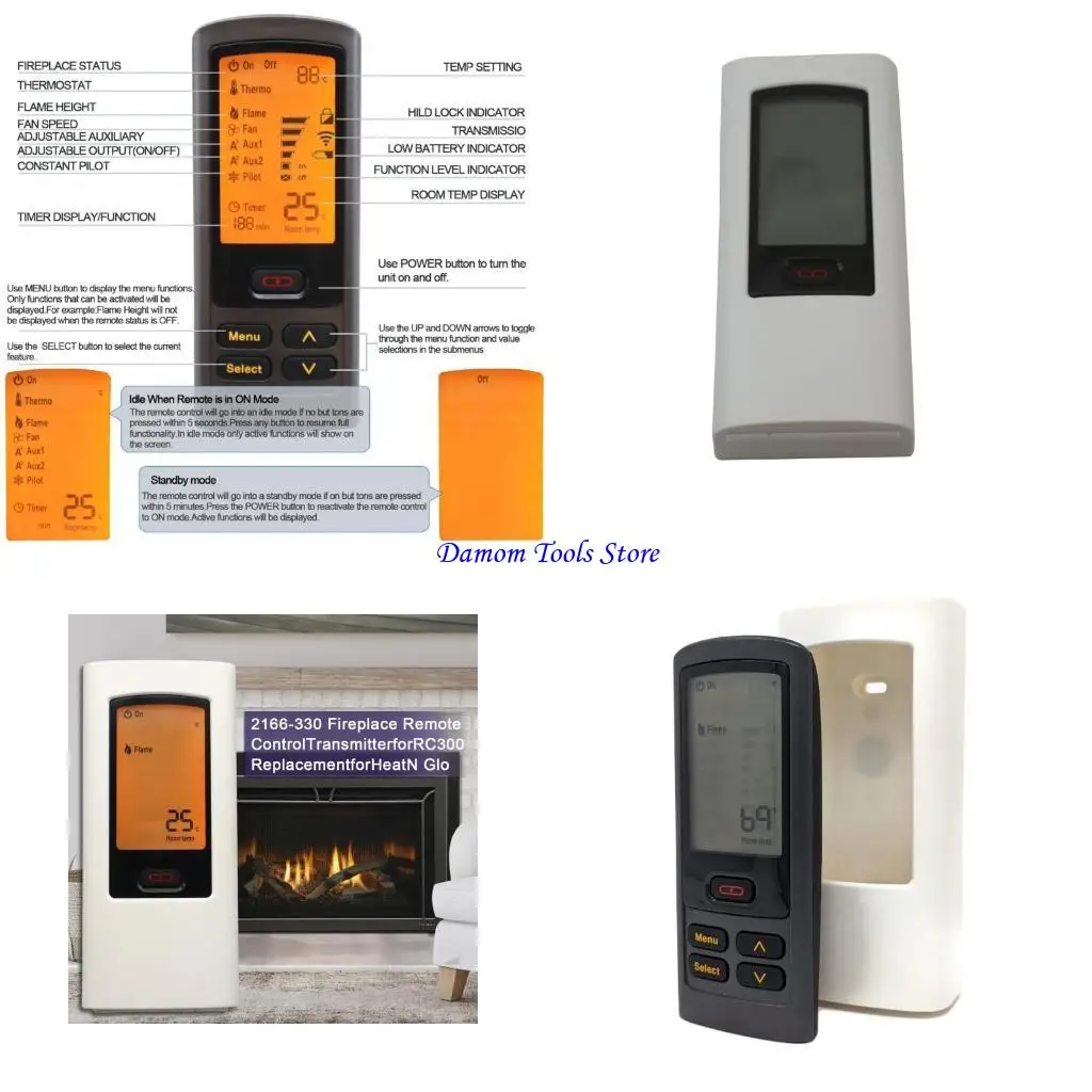 57BE Digital Gas Fireplaces Remote With Remote Access Temperature Maintenance And Anti Tamper Safety Features
