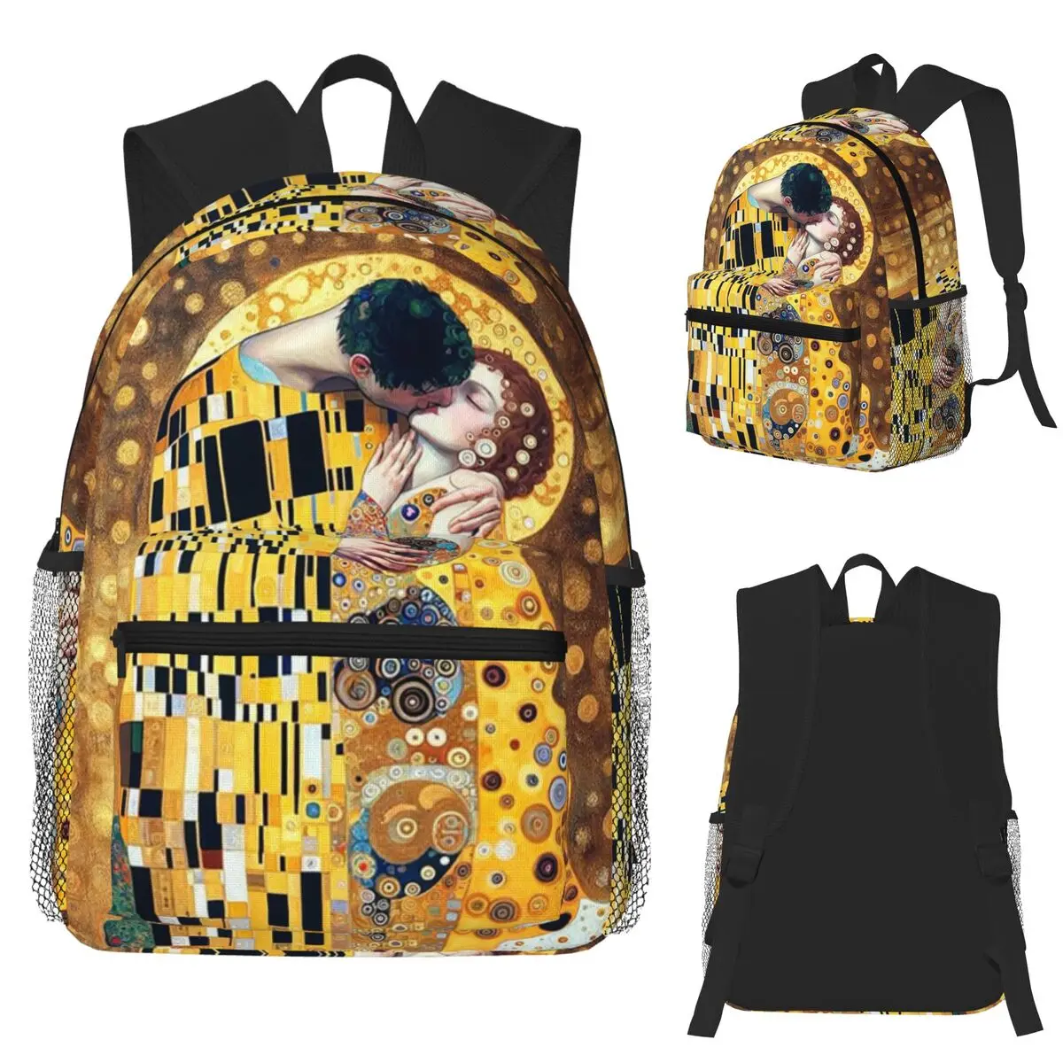 

Gustav Klimt The Kiss Abstract Freyas Art Student Backpack School Bag Hiking Travel Daypack for Men Women Bookbag Shoulder Bags