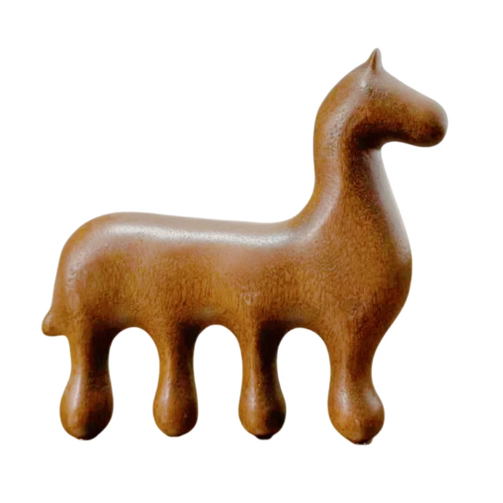 

Zodiac Horse Design Meridian Massage Comb Point Massage Blood Circulation Sandalwood Hair Comb Scalp Relax Smooth Hair