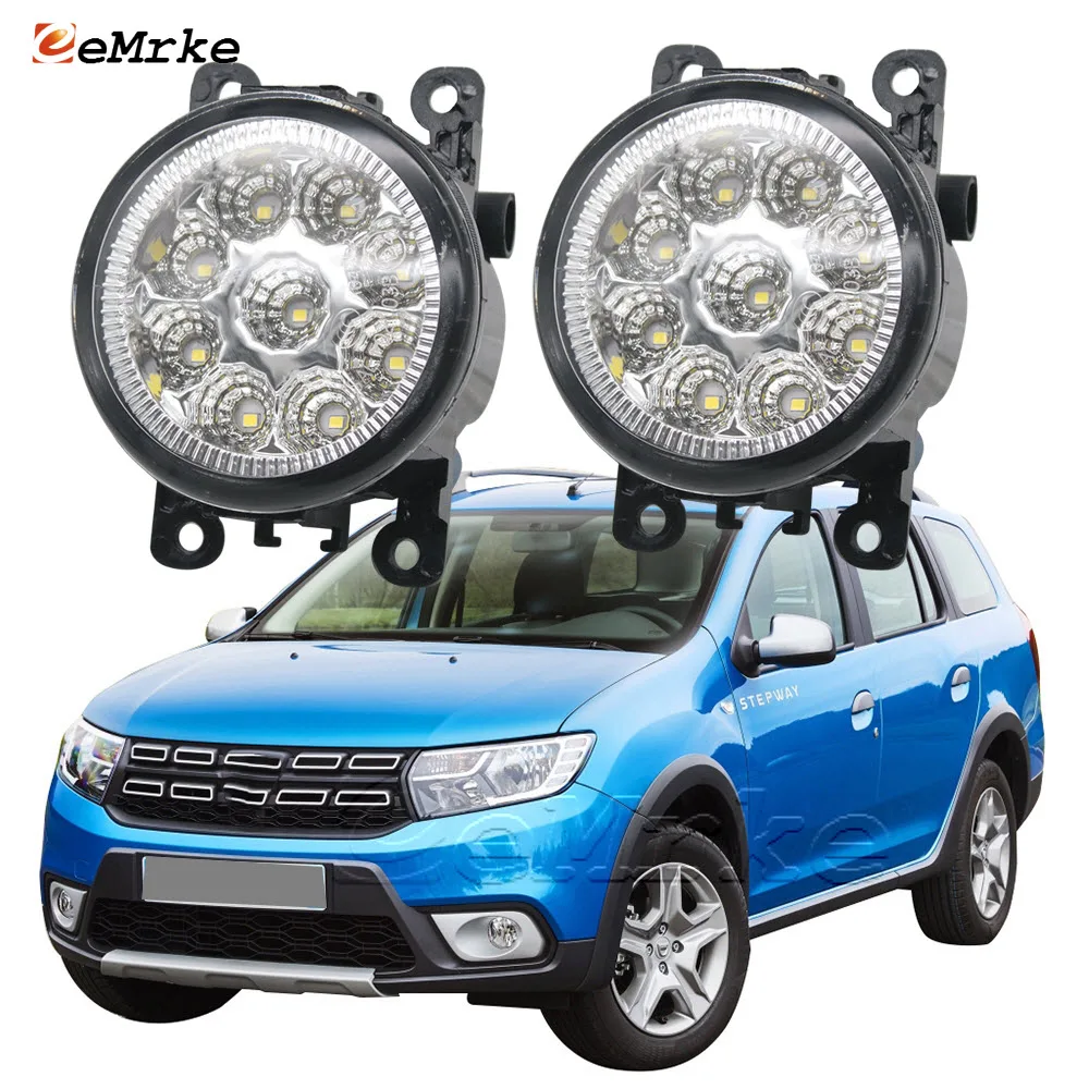 2X Car Led Fog Lamp DRL Front Fog Lights Assembly Headlight for Dacia Logan MCV / Logan MCV Stepway 2016 2017 2018 2019