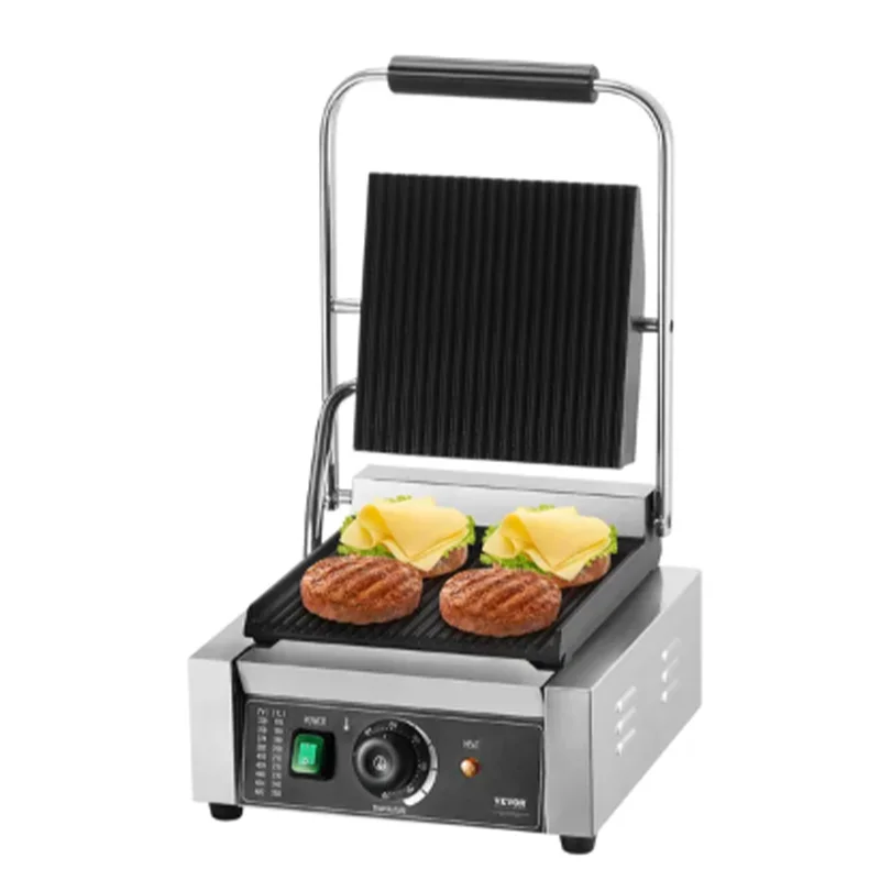 Commercial Panini Press Grill Electric Sandwich Maker Griddle Plate 9