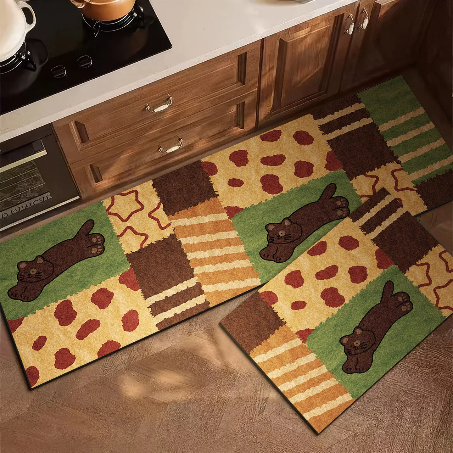 VIKAMA レトロキッチンラグ 滑り止め 洗えるフロアマッ - Home Cooking For Dogs のレビューと価格