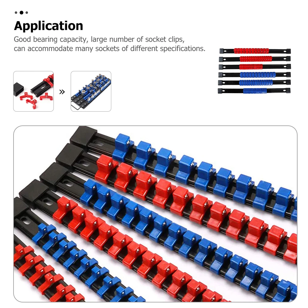 

6pcs 1/4” 3/8” 1/2” Portable Rail Holder For Tool Box Organizers Storage Rack Holders Toolbox Organizer Trays Socket Rails