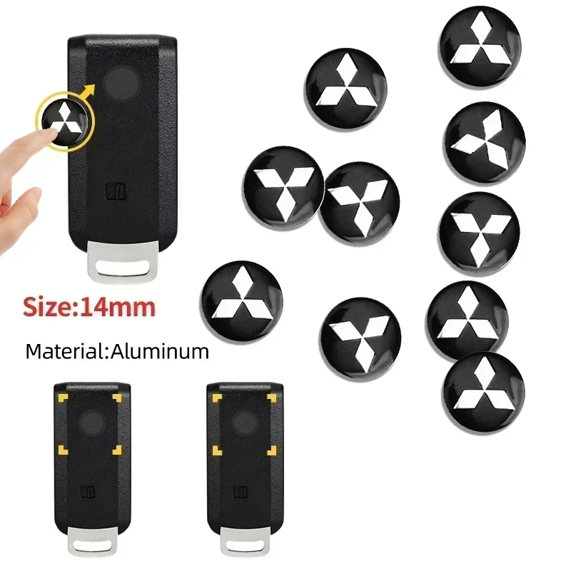 14MM Car Key Epoxy Sticker Universal Remote Logo For Mitsubishi ASX Lancer Mirage Pajero Sport Xpander Attrage Outlander L200