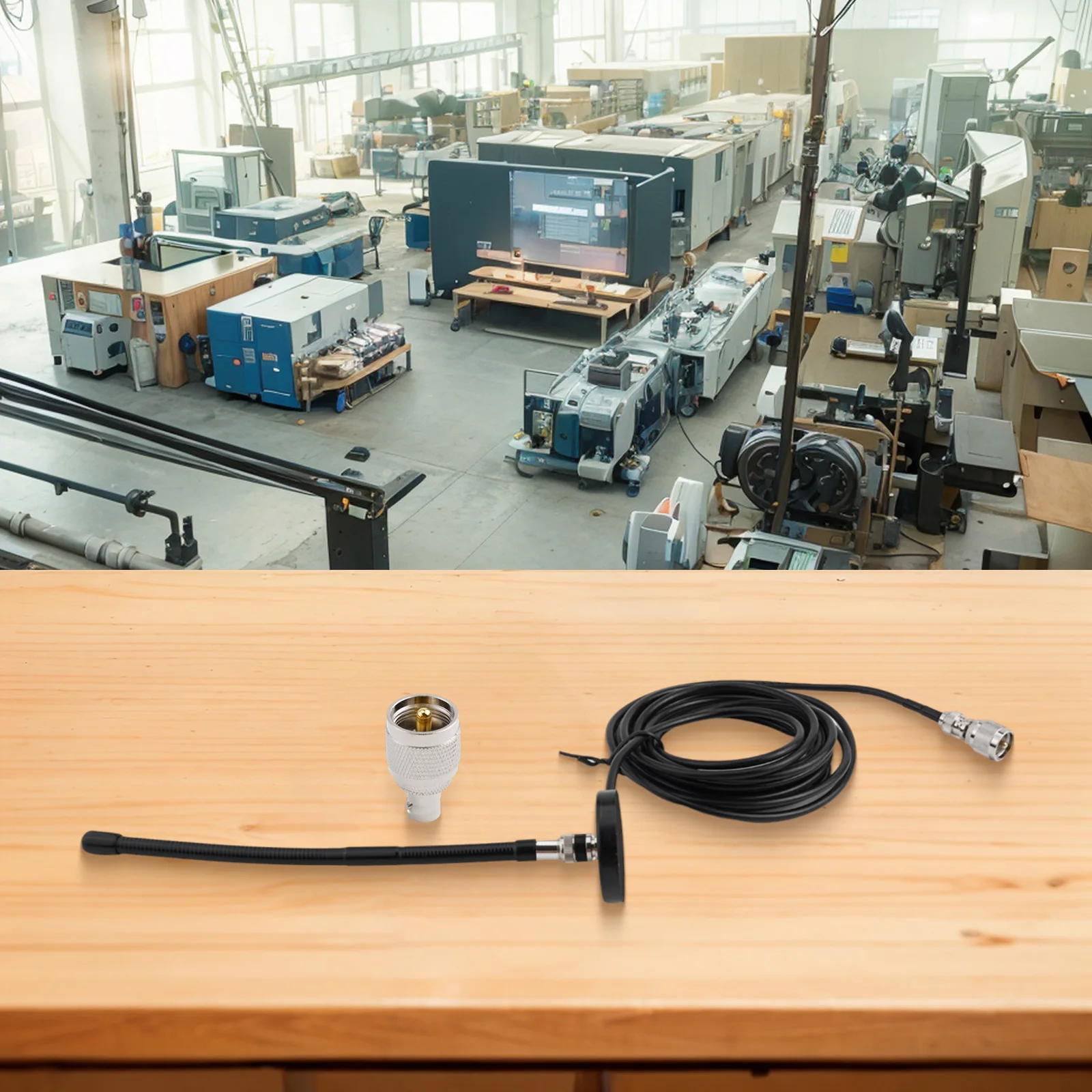 เสาอากาศ CB ที่แข็งแรง, แส้อ่อน 27MHz พร้อมอะแดปเตอร์ PL259 และฐานแม่เหล็ก, ความสูง 9 9 นิ้วขยายสัญญาณวิทยุ CB