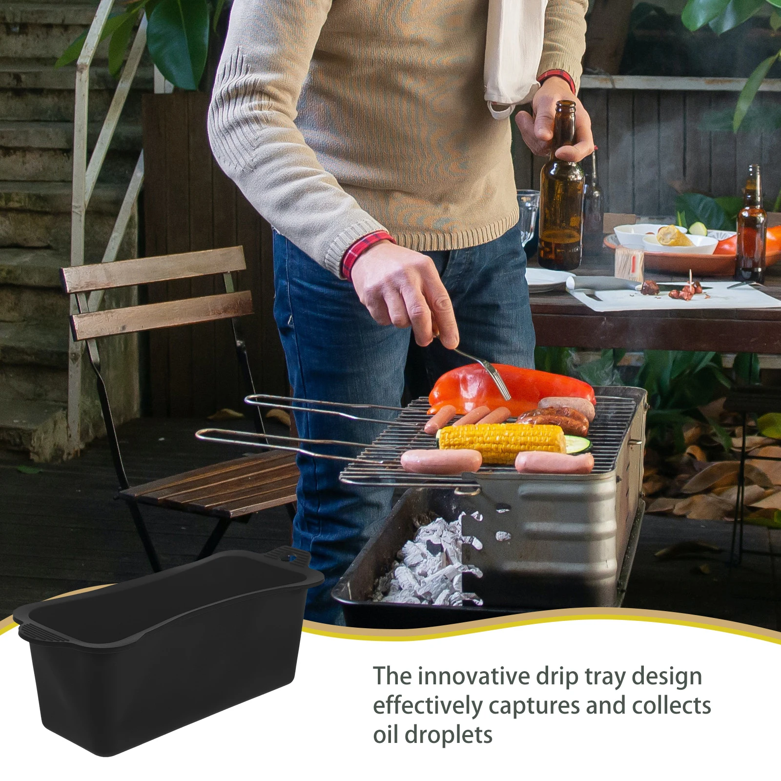 

2pcs Silicone Oil Junction Box Grease Catcher BBQ Tray Camping Cup Accessory Reusable Drip Pan Liner Kitchen Barware Outdoor