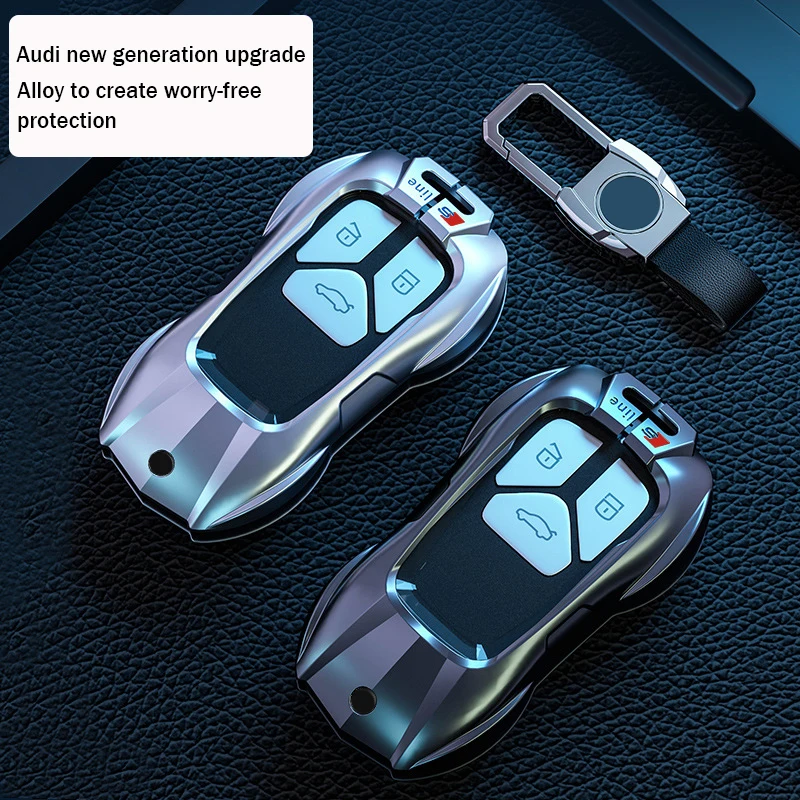 Boutique Fashion Car Key Case Cover Zinc Alloy Car Key Shell Keychain for AUDI A3 A4 A5 A6 A7 A8 S4 S5 Q2 Q2 Q5 TT TTS RS 4M 8W