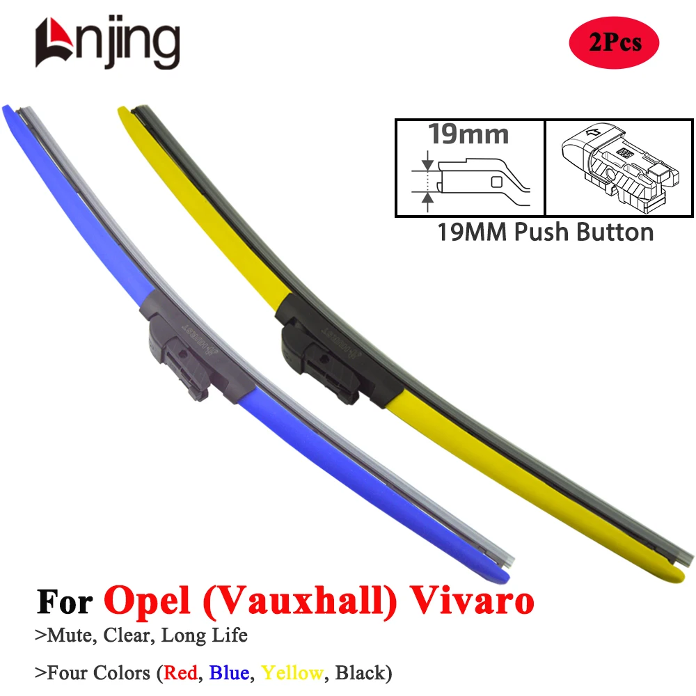 

LNJING Colorful Hybrid Wiper Blades For Opel Vauxhall Vivaro A B C 2001 2008 2016 2017 2018 2019 2022 2023 2024 Car Accessories