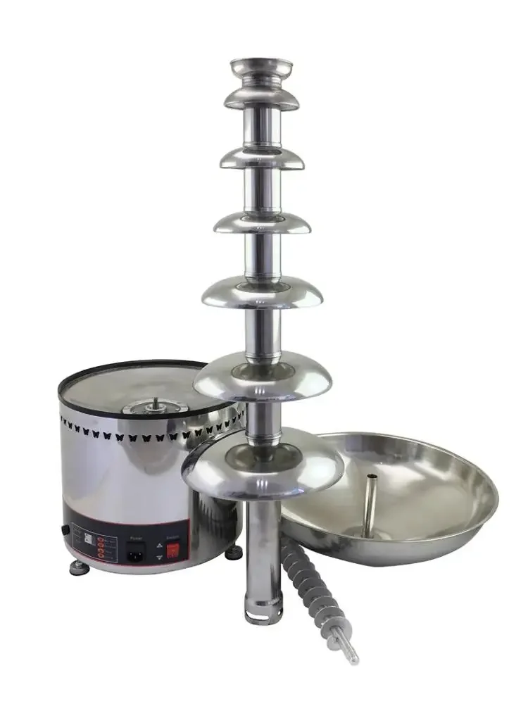 Stainless steel CE Certificate 4,5,6,7 Tier Commercial Chocolate Fountain/led chocolate fountain base on sale