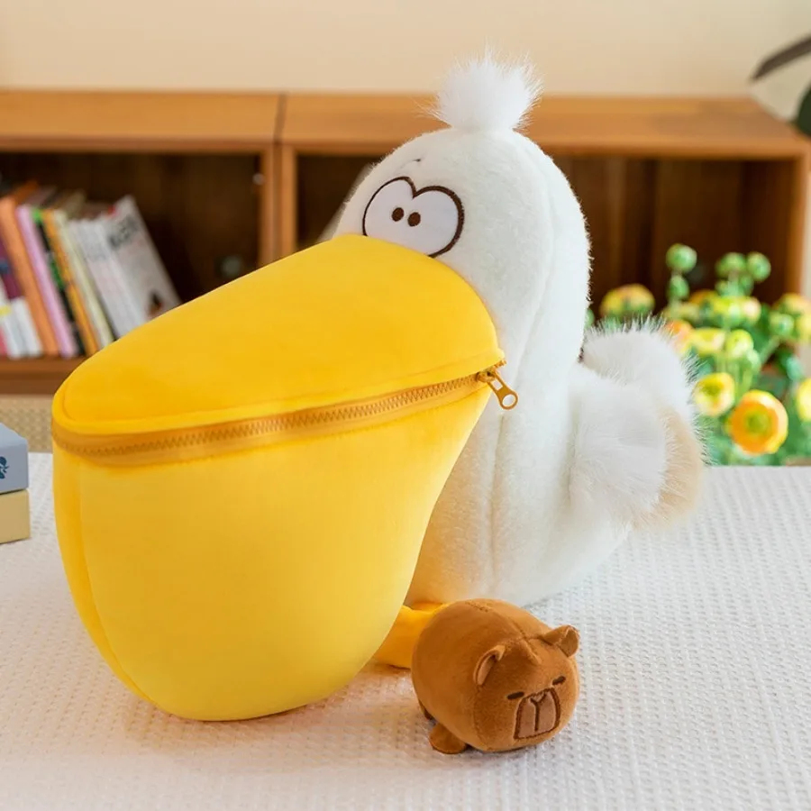 Pelican Capibara Plush Toy Big Mouth Bird Plushie Capybara Plush Fluffty Toy Cartoon Lovely Animal Stuffed Doll Birthday Gift