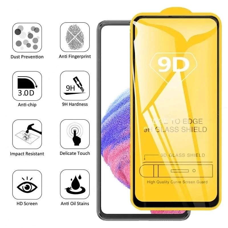 9D Screen Protectors for Samsung A55 A54 5G A53 A34 A33 A35 A52S 5G A25 A24 A22 A13 A14 A12 A32 4G A51 A31 A03s A04S A05S Glass