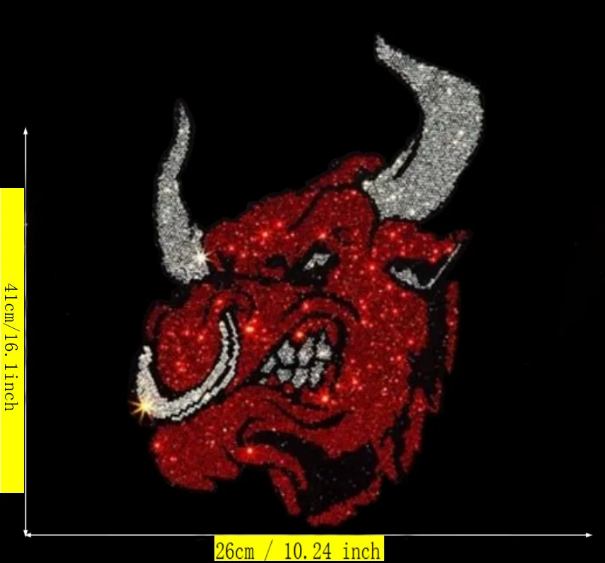 

High Quality New Arrival Skull Themed Hot Fix Rhinestone Applique DIY Clothing Accessories For Garment