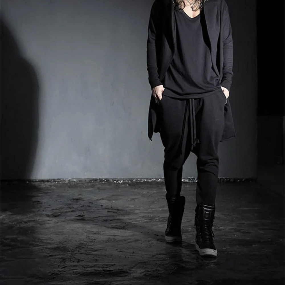 XS-5XL Autumn New Men's Low-Crotch Trousers American Retro Fashion Trend High Street Casual Loose Fit Niche Men's Bottoms