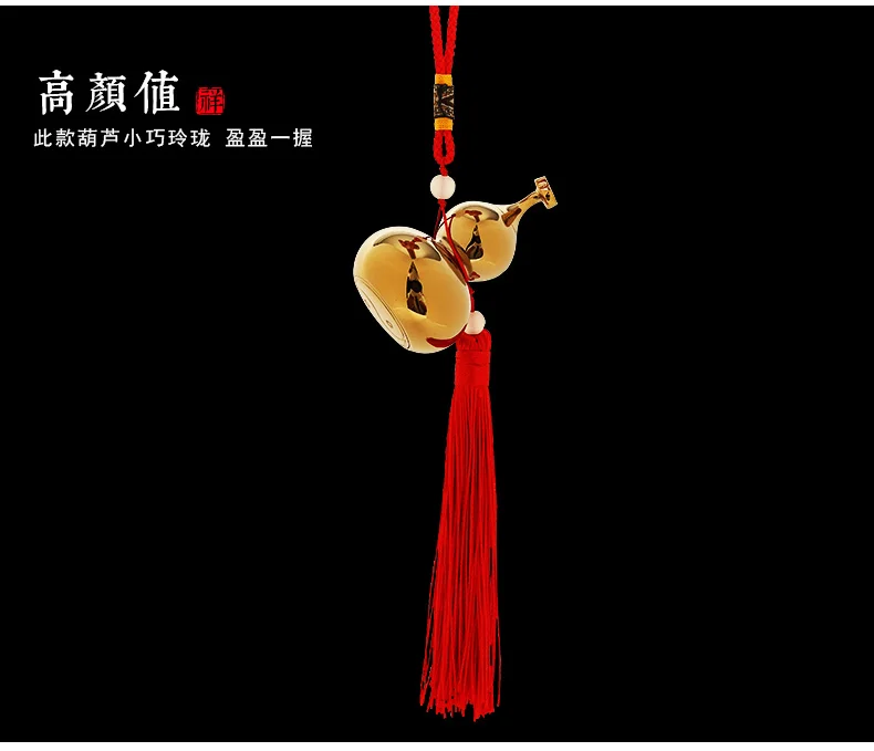 TOP GOOD gift- -efficacious fortune Mascot Money Drawing Gilding copper RUYI cucurbit gourd statue-FENG SHUI lucky Pocket mascot