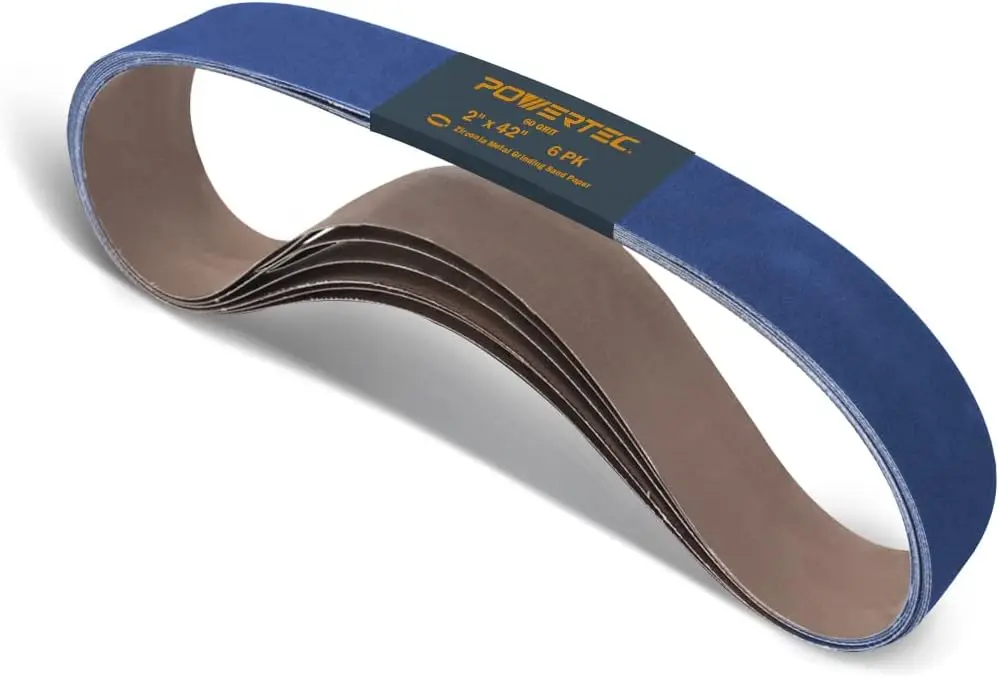 

60 Grit Zirconia Sanding Belts 2x42 for Belt Sander, Grinder, Knife Making and Woodworking, 6 Pack