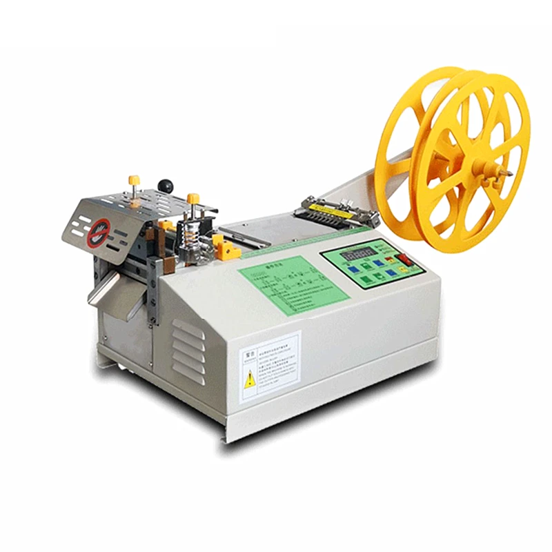 Automatic Tape Cutting Machine LCD Screen Cold and Hot Cutter for Cloth PVC Magic Sticker Tube Zipper Heat Shrink 400W Power