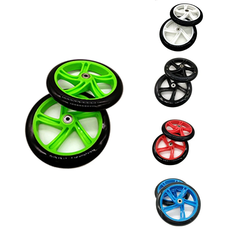 2 Pieces Scooter Wheel 200 Mm PU Material Wheel Thickness 30 Mm ABEC-7 Bearing Scooter Accessories