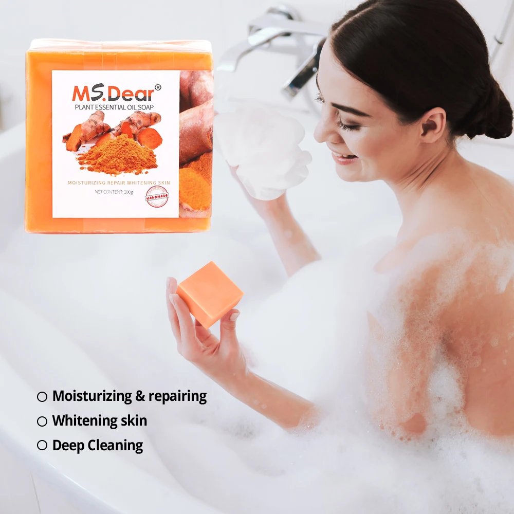 Turmeric Soap Body Dehumidify Cleaning Lightening Dark Underarm Leg Body Cleansers Brightening Face Soap Tender Skin Care Beauty