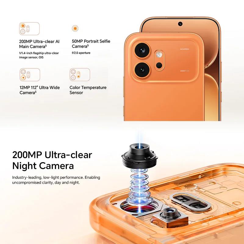 2026 Global Version HONOR 600 5G 8GB+256 Snapdragon 7 Gen 4 6.57'' 120Hz AMOLED Screen 200MP Main Camera 7000mAh 80W SuperCharge