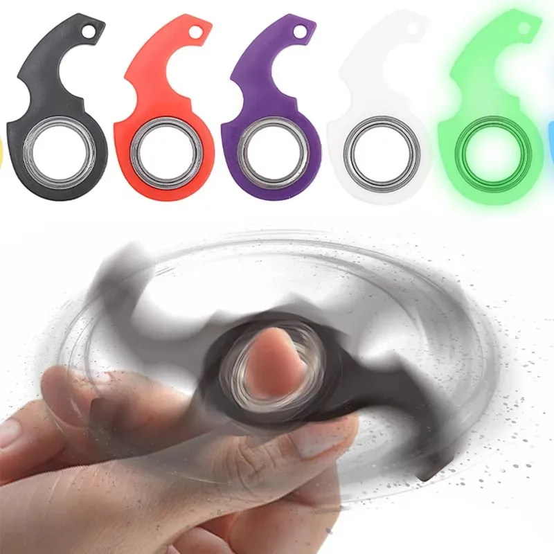 1-4Pcs Keychain Fidget Spinner Anxiety Stress Relief Toys Revolve Cool Keyring Relieving Boredom Birthday Gift for Adults Kids
