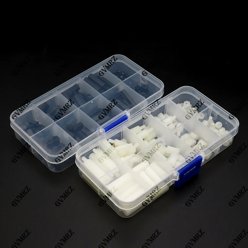 120PCS M3 Hex Nylon Spacer Standoff Kit - Black & White for Electronics DIY Projects