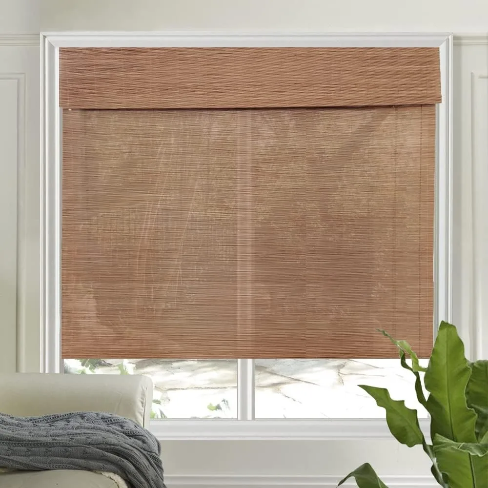 

Wood Cordless Window shades Blinds, Bamboo Light Filtering Custom Shades