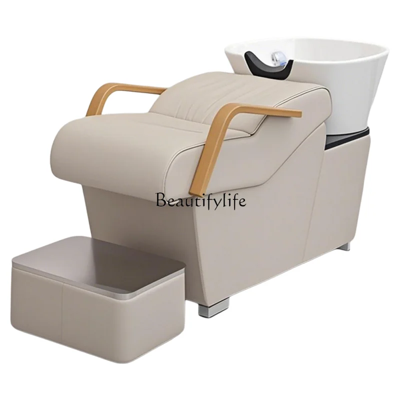 

Special hair salon hair salon flush bed ceramic basin semi-reclining
